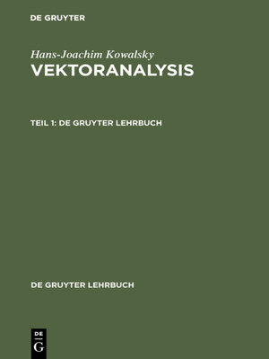 cover image of Vektoranalysis. Teil 1